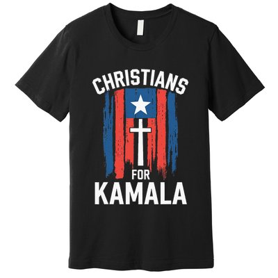 Christians For Kamala Patriotic American Harris Christians Premium T-Shirt