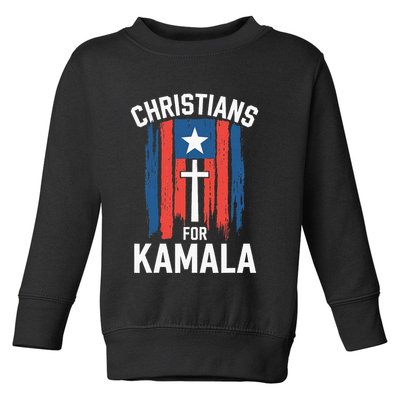 Christians For Kamala Patriotic American Harris Christians Toddler Sweatshirt