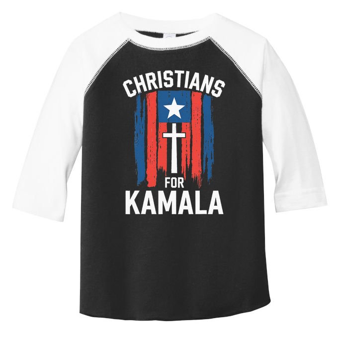 Christians For Kamala Patriotic American Harris Christians Toddler Fine Jersey T-Shirt