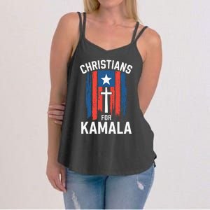 Christians For Kamala Patriotic American Harris Christians Women's Strappy Tank