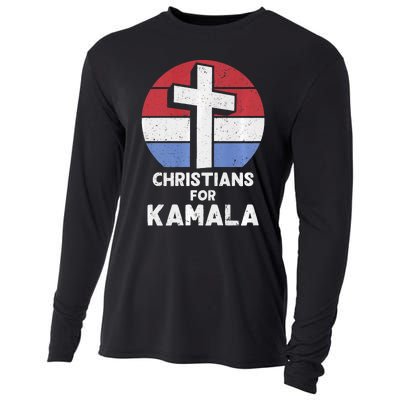 Christians For Kamala Harris Evangelical Voter Kamala 2024 Cooling Performance Long Sleeve Crew