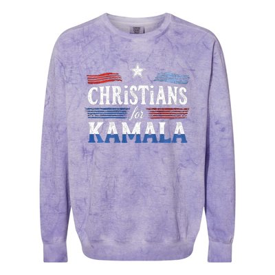 Christians For Kamala Patriotic American Harris Christians Colorblast Crewneck Sweatshirt