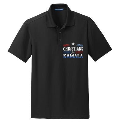 Christians For Kamala Patriotic American Harris Christians Dry Zone Grid Polo