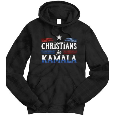 Christians For Kamala Patriotic American Harris Christians Tie Dye Hoodie