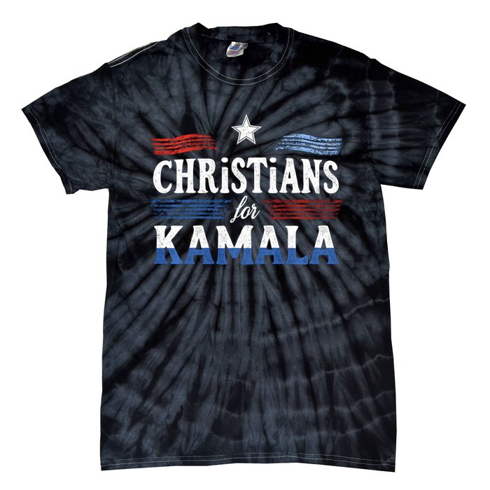 Christians For Kamala Patriotic American Harris Christians Tie-Dye T-Shirt