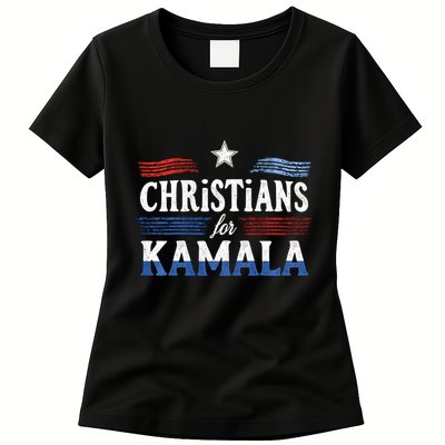 Christians For Kamala Patriotic American Harris Christians Womens T-Shirt
