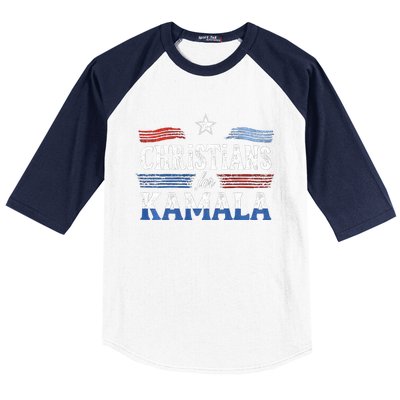 Christians For Kamala Patriotic American Harris Christians Baseball Sleeve Shirt