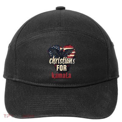 Christians For Kamala Patriotic American Harris Christians Trust In Kamala 7-Panel Snapback Hat