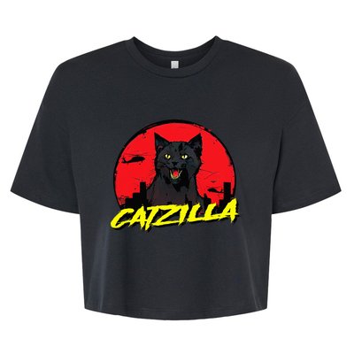 CATZILLA Funny Kitty for Cat Lovers Cat Owner Bella+Canvas Jersey Crop Tee