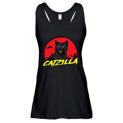 CATZILLA Funny Kitty for Cat Lovers Cat Owner Ladies Essential Flowy Tank