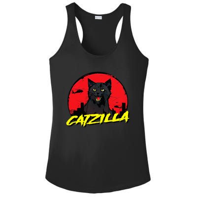 CATZILLA Funny Kitty for Cat Lovers Cat Owner Ladies PosiCharge Competitor Racerback Tank