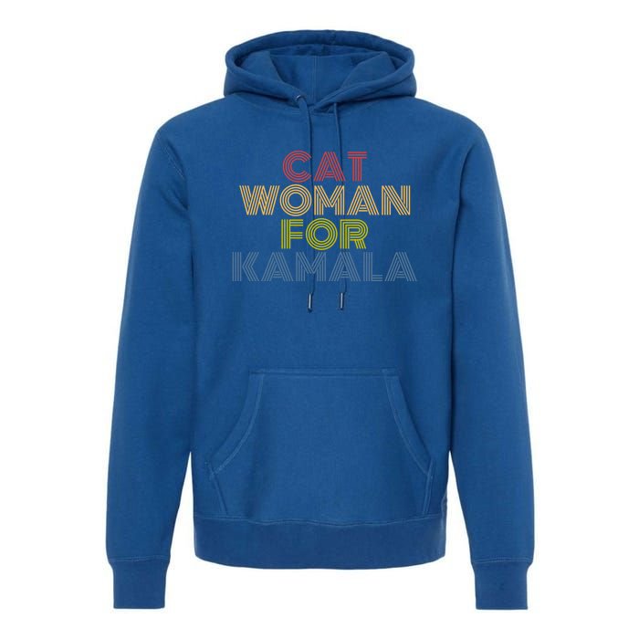 Cat For Kamala Retro Vintage Cute Gift Premium Hoodie