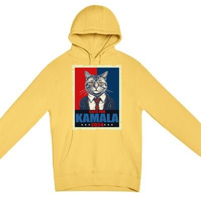 Cats For Kamala 2024 Cat Lady Kamala Cat Lovers Gift Premium Pullover Hoodie