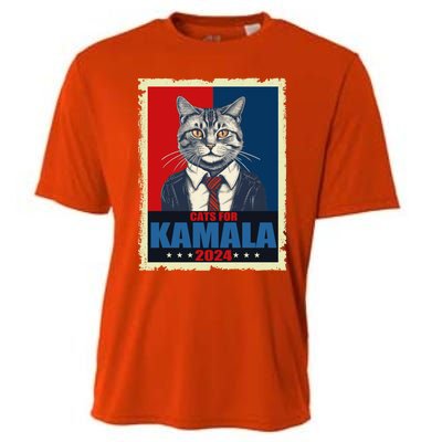 Cats For Kamala 2024 Cat Lady Kamala Cat Lovers Gift Cooling Performance Crew T-Shirt