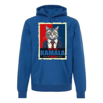 Cats For Kamala 2024 Cat Lady Kamala Cat Lovers Gift Premium Hoodie