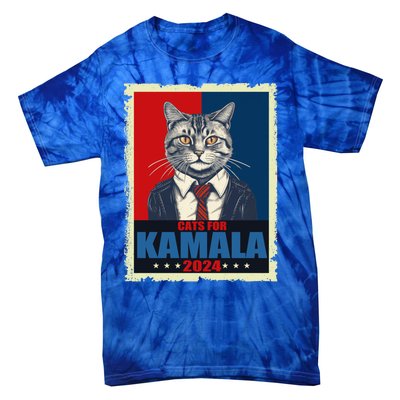 Cats For Kamala 2024 Cat Lady Kamala Cat Lovers Gift Tie-Dye T-Shirt