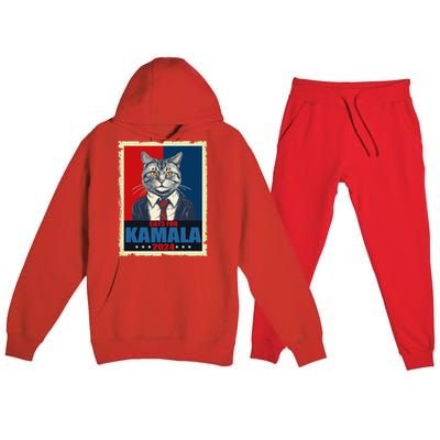 Cats For Kamala 2024 Cat Lady Kamala Cat Lovers Gift Premium Hooded Sweatsuit Set