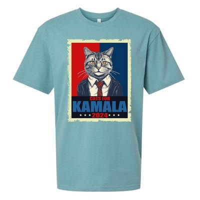 Cats For Kamala 2024 Cat Lady Kamala Cat Lovers Gift Sueded Cloud Jersey T-Shirt