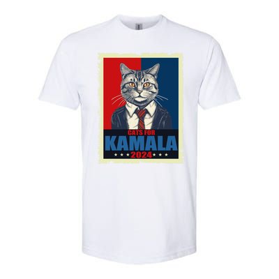 Cats For Kamala 2024 Cat Lady Kamala Cat Lovers Gift Softstyle CVC T-Shirt