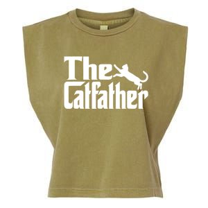 Cat Father Kitty Dad Fathers Day Meow Feline Garment-Dyed Women's Muscle Tee