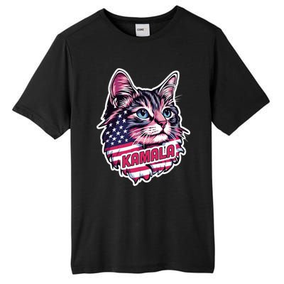 Cats For Kamala Harris Cute Red Blue Flag America Forward Gift Tall Fusion ChromaSoft Performance T-Shirt