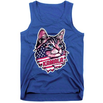 Cats For Kamala Harris Cute Red Blue Flag America Forward Gift Tank Top