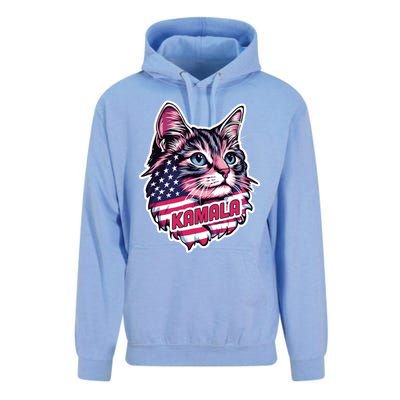 Cats For Kamala Harris Cute Red Blue Flag America Forward Gift Unisex Surf Hoodie