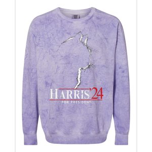 Cats For Kamala Harris 24 Colorblast Crewneck Sweatshirt