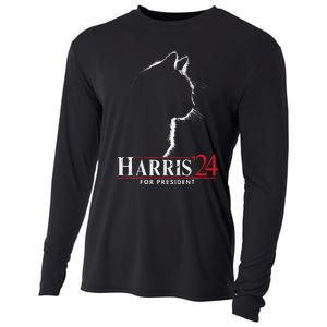 Cats For Kamala Harris 24 Cooling Performance Long Sleeve Crew