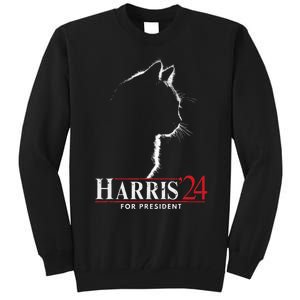 Cats For Kamala Harris 24 Tall Sweatshirt