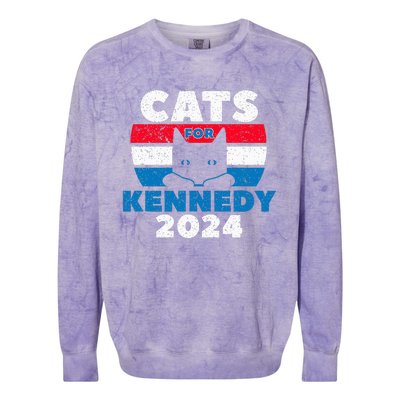 Cats For Kennedy 2024 Election Colorblast Crewneck Sweatshirt