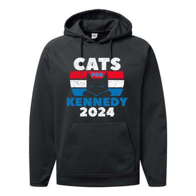 Cats For Kennedy 2024 Election Performance Fleece Hoodie