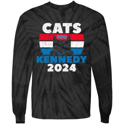 Cats For Kennedy 2024 Election Tie-Dye Long Sleeve Shirt