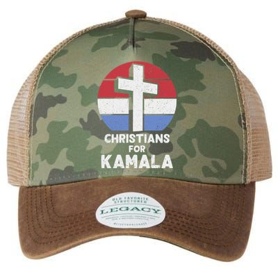 Christians For Kamala Harris 2024 Evangelical Voter Support Design Legacy Tie Dye Trucker Hat