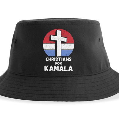 Christians For Kamala Harris 2024 Evangelical Voter Support Design Sustainable Bucket Hat