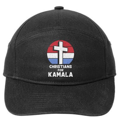 Christians For Kamala Harris 2024 Evangelical Voter Support Design 7-Panel Snapback Hat