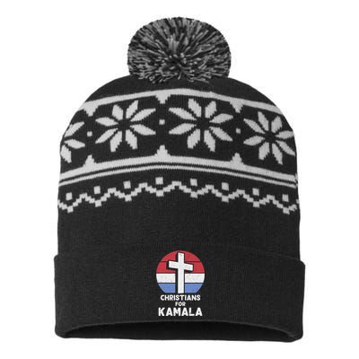 Christians For Kamala Harris 2024 Evangelical Voter Support Design USA-Made Snowflake Beanie