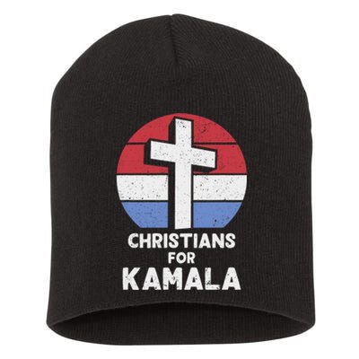 Christians For Kamala Harris 2024 Evangelical Voter Support Design Short Acrylic Beanie