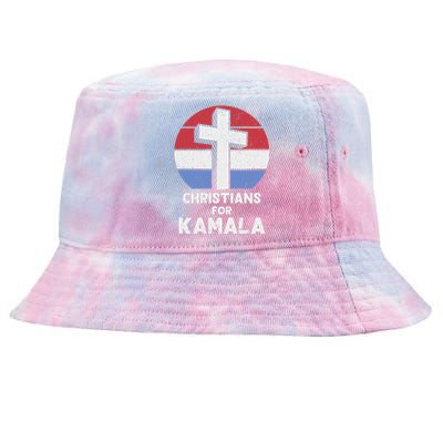 Christians For Kamala Harris 2024 Evangelical Voter Support Design Tie-Dyed Bucket Hat