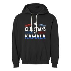 Christians For Kamala Patriotic American Harris Christians Garment-Dyed Fleece Hoodie