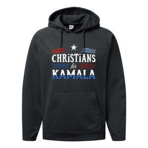 Christians For Kamala Patriotic American Harris Christians Performance Fleece Hoodie