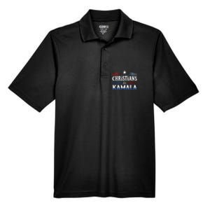 Christians For Kamala Patriotic American Harris Christians Men's Origin Performance Pique Polo