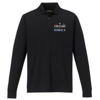 Christians For Kamala Patriotic American Harris Christians Performance Long Sleeve Polo