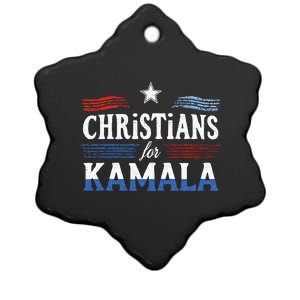 Christians For Kamala Patriotic American Harris Christians Ceramic Star Ornament