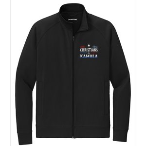 Christians For Kamala Patriotic American Harris Christians Stretch Full-Zip Cadet Jacket