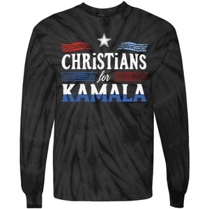 Christians For Kamala Patriotic American Harris Christians Tie-Dye Long Sleeve Shirt