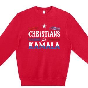 Christians For Kamala Patriotic American Harris Christians Premium Crewneck Sweatshirt