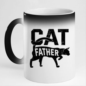 Cat Father Kitten Pet Owner Meow FatherS Day 11oz Black Color Changing Mug