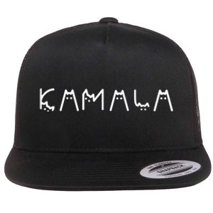 Cats For Kamala Harris 2024 Flat Bill Trucker Hat