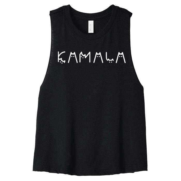 Cats For Kamala Harris 2024 Women's Racerback Cropped Tank